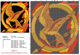 Free cross stitch patterns of books. The Hunger Games Logo Movie Book Free Cross Stitch Pattern 90 X 98 Stitches 7 Dmc Threads Free Cross Stitch Patterns Simple Unique Alphabets Baby
