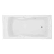 60 inch white bathtub whirlpool jetted bath hydrotherapy 19 massage air jets inline heater shower wand. American Standard Everclean 72 In Acrylic Rectangular Drop In Whirlpool Bathtub In White 7236lc 020 The Home Depot