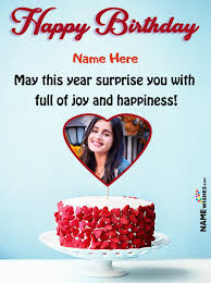 Maybe you would like to learn more about one of these? Happy Birthday Heart Frame Wish With Red Velvet Cake For Friends