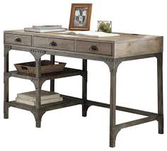 Maybe you would like to learn more about one of these? Benjara 23 86 Solid Wood Desk With 3 Drawers And 2 Side Shelves Brown Industrial Desks And Hutches By Virventures Houzz