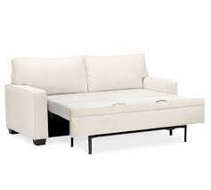 This sofa will get heavy use and the concerns that i would like to avoid are 1) saggy looking cushions that i have to fluff, especially the back cushions, and 2) feathers leaking. Pb Comfort Square Arm Upholstered Deluxe Sleeper Sofa With Memory Foam Mattress Pottery Barn