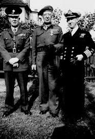 Major Thomas Dominic McCarthy (Irish Guards), Colonel Eugene Daniel  McCarthy (Burma Reg't), and Captain William Patrick McCarthy (Royal Navy),  right after Hughie received the D.S.O. from HM King George VI