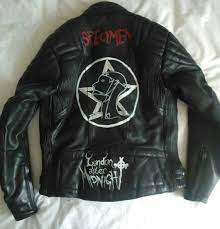 Really Awesome Leather Jacket Lam Sisters Of Mercy Specimen Painted Leather Jacket Jackets Biker Jacket
