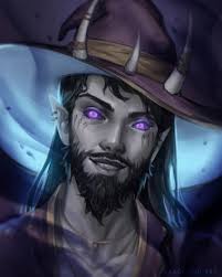 Commission of tiefling wizard! This was a bit of a struggle at first but  turned out to be really fun once I figured out how to tie it all together  with lighting. #