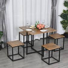 Choosing furnishings that are an appropriate size for the room is the first step in decorating a small interior. Compact 5pc Kitchen Dining Set Wood Bar Table Chair Home Space Saving Furniture Ebay