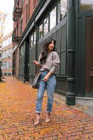 Sustainable Parka Coat And Cashmere By Everlane Chic Fall Outfits Extra Petite Boyfriend Jeans Outfit