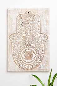 Hamsa Hand Wood Plaque With Mirrors Hamsa Hand Hamsa Wood Plaques