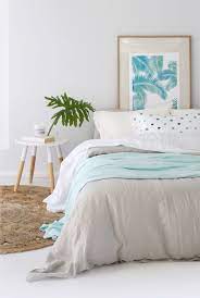 100 French Linen Cover With Gorg Bamboo Blanket In Mint Shop Only At Yohome Com Au Coastal Bedrooms Coastal Bedroom Coastal Bedroom Decorating