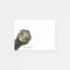 Emu Just Say It Post It Notes Zazzle Com Post It Notes Emu Note Paper