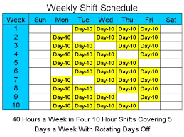 In that case you've got 8 hour rotating shift schedules examples, four times every week. 10 Hour Schedules For 5 Days A Week Standaloneinstaller Com