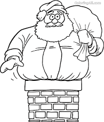Free printable christmas chimneys coloring pages for kids. Santa Stuck In Chimney Coloring Page Coloringall