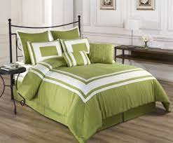Amazon Com Cozy Beddings Lux Decor Collection 8 Piece Comforter Set With White Stripes Queen Pistachio G Green Bedding Green Comforter Green Comforter Sets