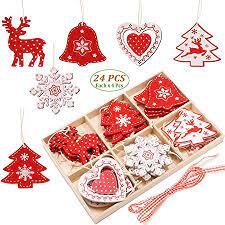 Maybe you would like to learn more about one of these? Amazon Com Set De Adornos Navidenos De Seehan 2020 De Madera Para Arbol De Navidad 24 Piezas De 2 0 Pulgadas De Madera Para Colgar Adornos Para Arbol De Navidad Con Caja De Almacenamiento