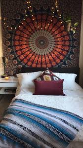 Sweet Refuge Boho Bedroom Tapestry Plants Candles Dreamroom Roomdecor Bedroom Trends Bedding Inspiration Hippy Room