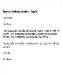 Free 4 Sample Temporary Resignation Letter Templates In Pdf