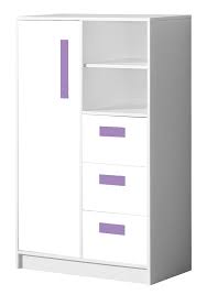 Stylefy goyo kommode sideboard wohnzimmerschrank (hxbxt): Kinderzimmer Kommode Walter 05 Farbe Weiss Hochglanz Lila 133 X 80 X 40 Cm H X B X T