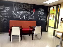 Office Breakroom Remodel Chalkboard Paint Table Chairs And Bar Teachers Lounge Decor Teachers Lounge Makeover Student Lounge