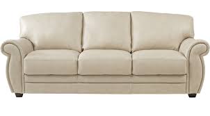 Beige Leather Couch Hazen 2 piece living room set.