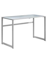 You often get more legroom if the desk is larger. Monarch Specialties Computer Desk With Tempered Glass Top Whitesilver Office Depot