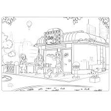 Leuk Voor Kids Kleurplaatop Het Terras Lego Kleurplaten Kleurplaten Lego Friends