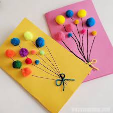 See more ideas about card making, cards handmade, inspirational cards. Pom Pom Balloons Card Easy Handmade Card Idea For Kids Thejoyofsharing Papercrafts Han Birthday Card Craft Happy Birthday Cards Diy Happy Birthday Posters