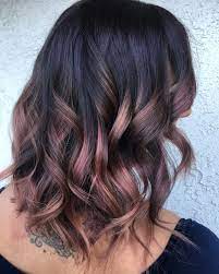 Burgundy Rose Gold Balayage Ombre Hair Hair Color For Black Hair Hair Color Rose Gold Burgundy Hair