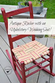 Antique Rocker With An Upholstery Webbing Seat Wooden Rocking Chairs Redo Furniture Chair Repair