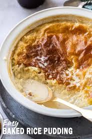 Easy Baked Rice Pudding Recipe Comfort Desserts Baked Rice Pudding Rice Pudding