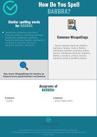 Correct Spelling For Barbra Infographic Spellchecker Net