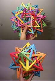 Interlocking Geometric Paper Art Paper Art Projects Geometric Origami Modular Origami