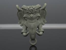 Ganesh Elephant Lucky Pendant 3d Print Model In 2020 Print Models 3d Printable Models 3d Printing