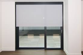 Sunscreen Roller Blind Fitted To Floor To Ceiling Window Sliding Door In Luxury Apartment In Rathbone Square Fi Blinds Design Modern Blinds Living Room Blinds