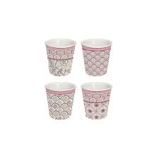Zwilling sorrento plus 4 piece coffee mug set was created by the renowned italian designer matteo thun. Set 4 Porcelain Coffee Cups 100 Ml Monsoon Pink Easylife Boutique