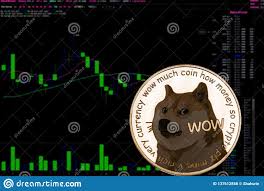Coin Cryptocurrency Doge On A Background Financial Chart