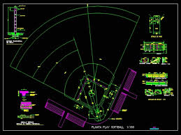 El softbol es jugado sobre una superficie de grama y tierra que es llamada campo de softbol, terreno de softbol o pitch de softbol. Estadio De Softbol Diseno Basico En Autocad Cad 725 78 Kb Bibliocad