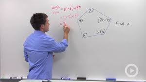 Interior angle sum of a pentagon. Polygon Angle Sum Problem 3 Geometry Video By Brightstorm
