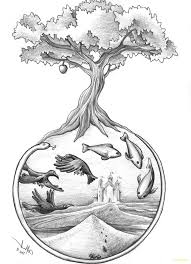 Disegni A Matita Facili Cerchio Con Fondale Marino Albero Con Frutto Disegni A Matita Facili Disegni Di Tatuaggio Con Albero Disegni