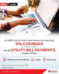 For instance, pacific gas and electric co. All Ndb Credit Debit Card Holders Can Now Enjoy 5 Cash Back On All Utility Bill Payments Made Online Promotion Sri L Utility Bill Payment Debit Card Debit