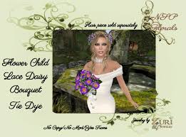 Congratulations on your upcoming wedding! Second Life Marketplace Nsp Flower Child Lace Daisy Bouquet Tie Dye