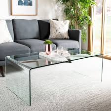 Homcom 0.78 inch thick glass waterfall coffee table rectangle acrylic. Safavieh Willow Modern Glam Tempered Glass Coffee Table Walmart Com Walmart Com