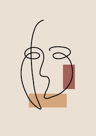impression photo visage masque par juxaes esquisse de art abstrait ligne peinture minimaliste coloriage requin