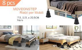 Contenitore letto con piedini in resina nera h.8. Moveonstep Rialzi Per Mobili Letti Tavoli Supporti Regolabili 7 5 13 E 20 5cm Piedini Rialzi Per Mobili Supportano Fino A 600 Kg 8 Pezzi Nero Amazon It Fai Da Te