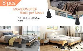 Letto contenitore a roma so pop letto so pop disponibile in tantissime finiture e colori. Moveonstep Rialzi Per Mobili Letti Tavoli Supporti Regolabili 7 5 13 E 20 5cm Piedini Rialzi Per Mobili Supportano Fino A 600 Kg 8 Pezzi Nero Amazon It Casa E Cucina