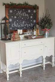 Cozy Christmas Kitchen Wine Nook Buffet Decor Simple Rustic Decor Christmas Dining Room Decor