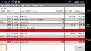 A simple and easy to use check register template that automatically calculates your balance based on manually entered debit and credit transactions. Amazon Com Simple Checkbook Ledger Free Appstore For Android