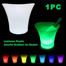 Ideal for dinner parties, functions and bars, we offer stainless steel champagne buckets, plastic champagne buckets and glass champagne buckets. 7 Color Led New 5l Waterproof Plastic Led Ice Bucket Color Bars Nightclubs Led Light Up Champagne Ice Bucket Bucket Cooler Beer Bucket