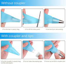 Amazon Com Cake Decorating Tips And Icing Piping Tips Coupler With 48pcs Piping Tips Instructions Home Kitchen