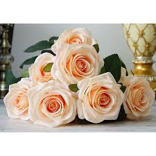 If you do it right, a fake floral bouquet can look amazing. Wholesale Artificial Flowers Rose Bouquet Fake Flowers Silk Plastic Artificial Roses 10 Heads Bridal Wedding Bouquet For Home Garden Party Wedding Decoration Champagne From China