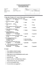 Latihan Soal Uts Bahasa Sunda Kelas 1 Sd Semester 1