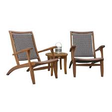 3 Piece Eucalyptus And Grey Wicker Outdoor Lounge Chair Set With Round Accent Table Set21250 22 The Home Depot In 2020 Lounge Chair Outdoor Outdoor Chairs Outdoor